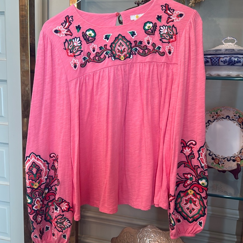 Stunning Boden embroidered knit top sz 14